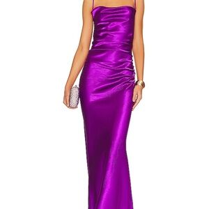 Superdown Vibrant Purple Satin Dress